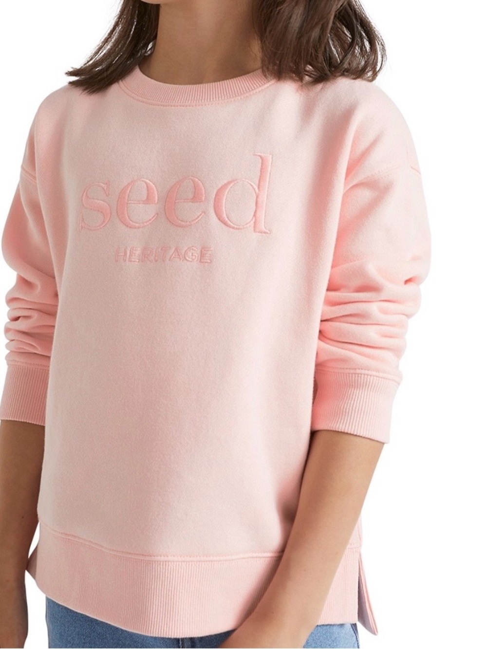 Seed Heritage Coral Pink lightweight Crewneck Sweatshirt Size 5 - Picture 1 of 7